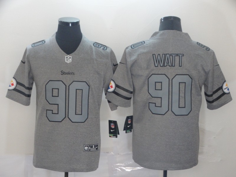 Men's Pittsburgh Steelers T.J. Watt #90 Gray Jersey